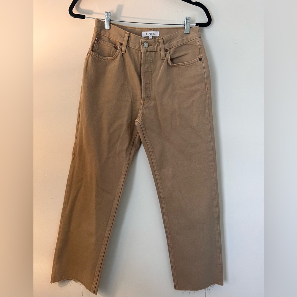 Re/Done 70s Ultra High Rise Stovepipe Vintage Khaki Size 24 NWT